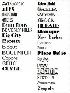 Some Examples of Art Deco Fonts