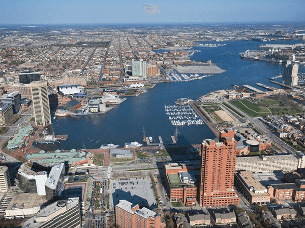 Inner Harbor in Baltimore, Maryland.