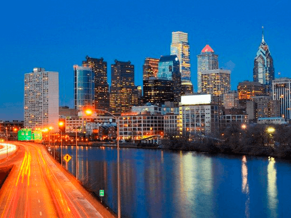 Downtown Skyline of Philadelphia, Pennsylvania.