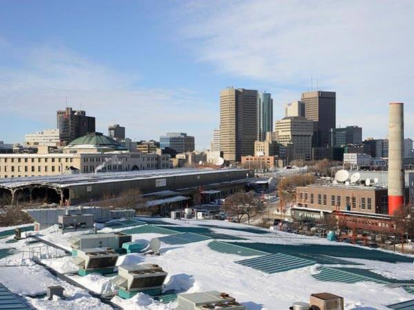 Downtown Winnipeg in winter, Manitoba, Canada