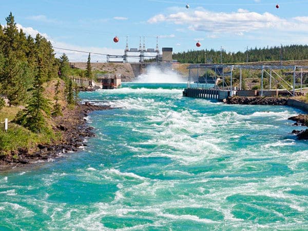 Whitehorse hydro power dam spillway Yukon Canada